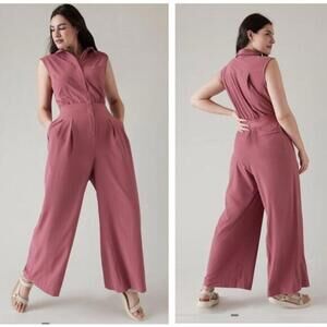 091 Athleta Brooklyn Heights Wide Leg Jumpsuit (Size 4 Tall)
